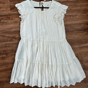 Aritzia Wilfred tiered babydoll white cream dress